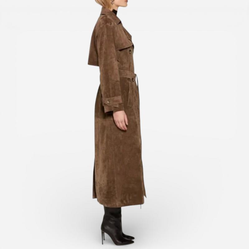Women's Belted Long Trench Coat