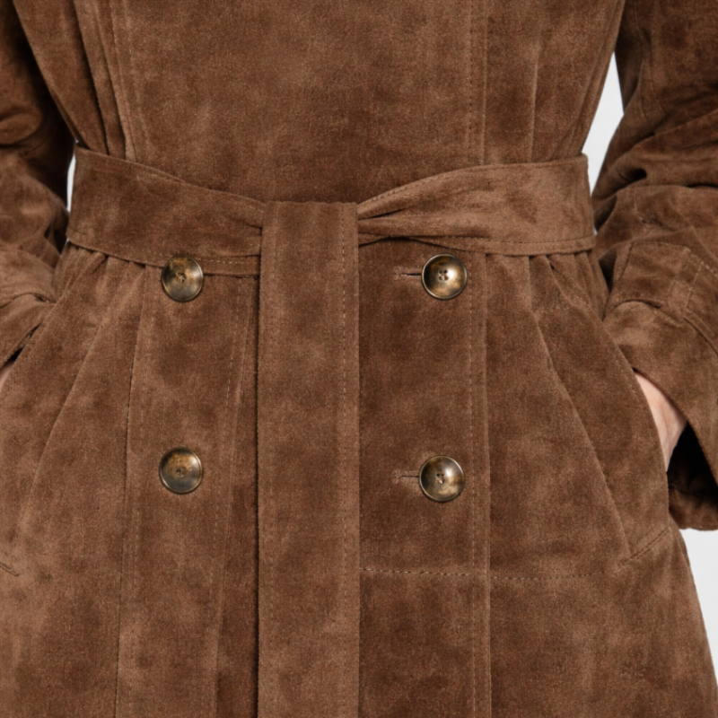 Women's Belted Long Trench Coat