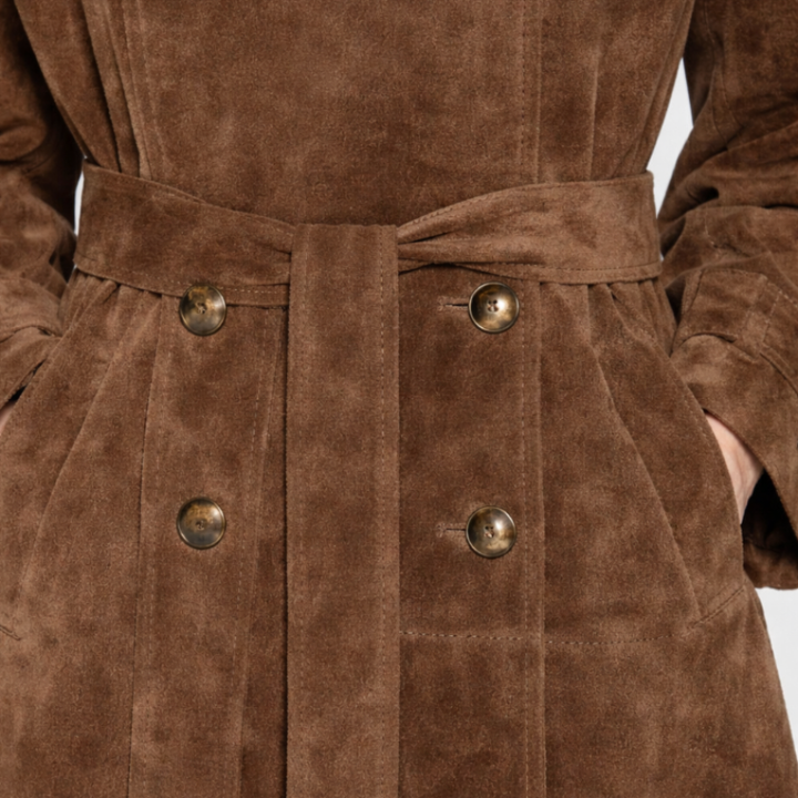 Women's Belted Long Trench Coat