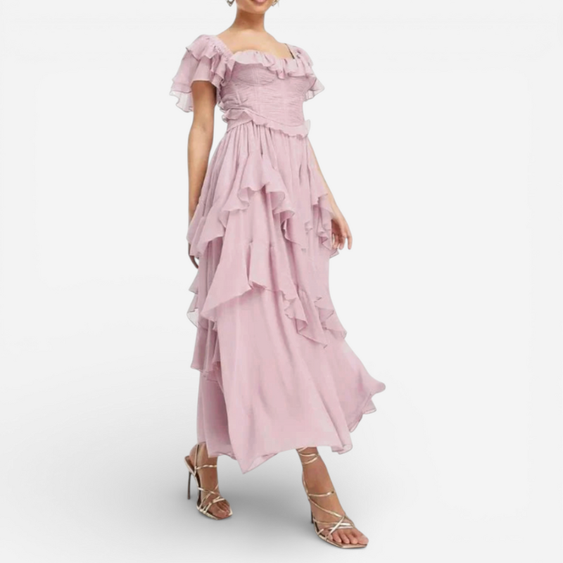 Women’s Formal Off-Shoulder Ruffle Maxi Dress
