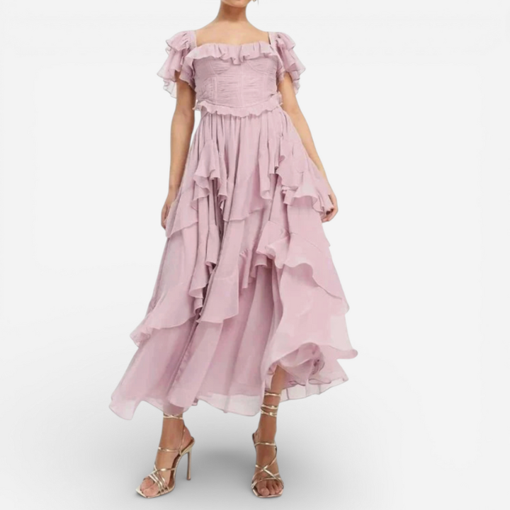 Women’s Formal Off-Shoulder Ruffle Maxi Dress