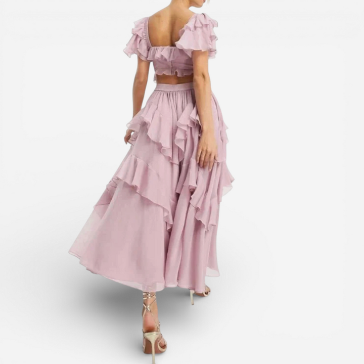 Women’s Formal Off-Shoulder Ruffle Maxi Dress