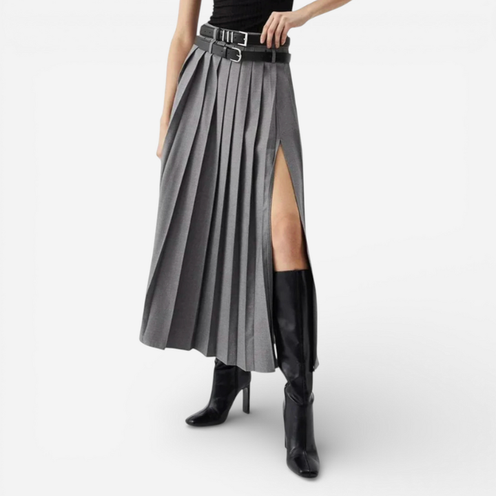 Women’s High-Waisted Pleated Midi Skirt