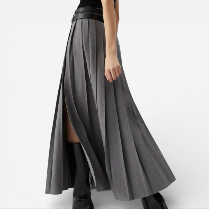 Women’s High-Waisted Pleated Midi Skirt