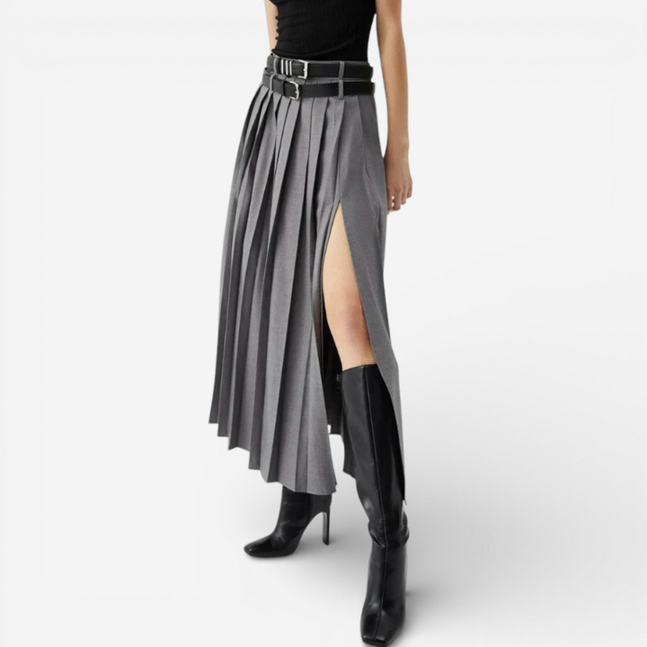 Women’s High-Waisted Pleated Midi Skirt