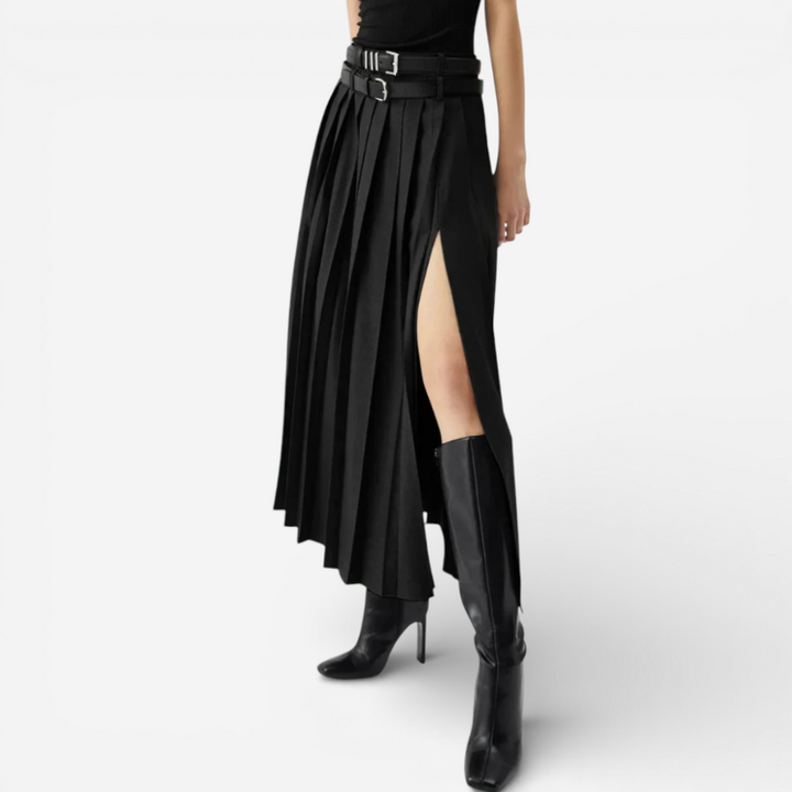 Women’s High-Waisted Pleated Midi Skirt