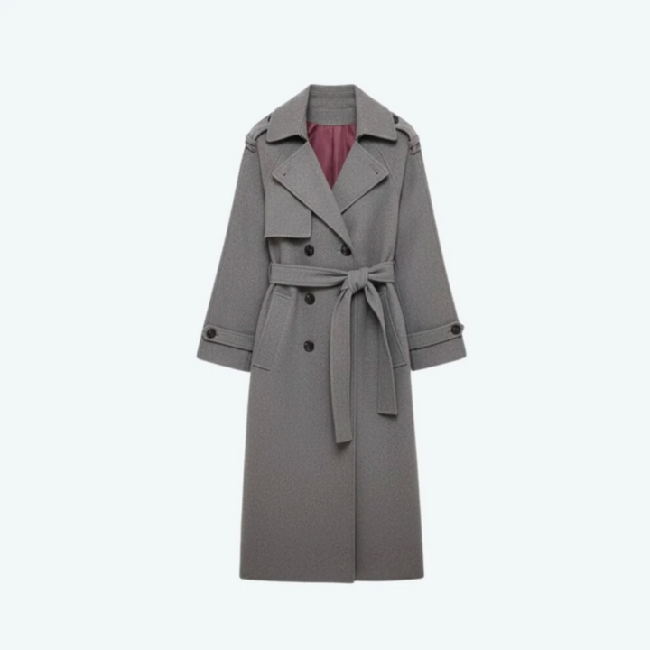Women's Double-Breasted Wool Trench Coat