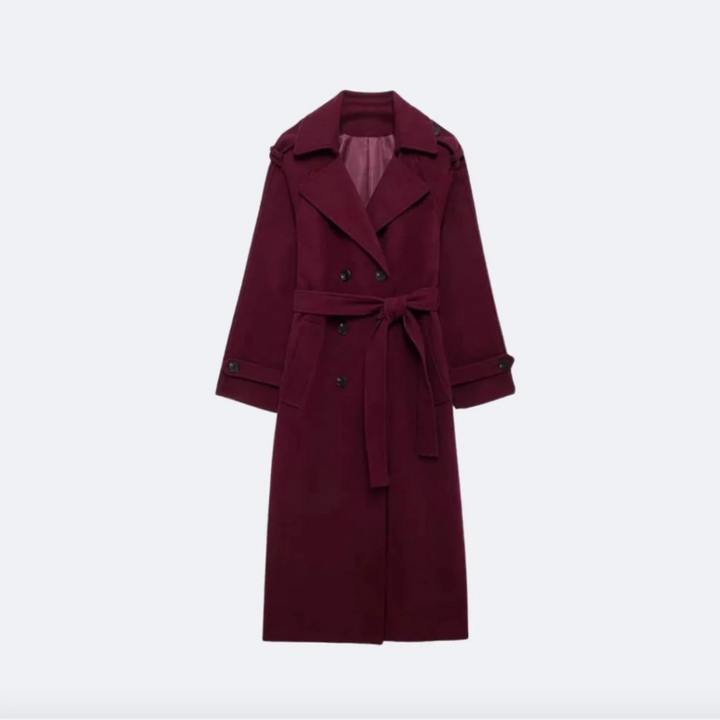Women's Double-Breasted Wool Trench Coat