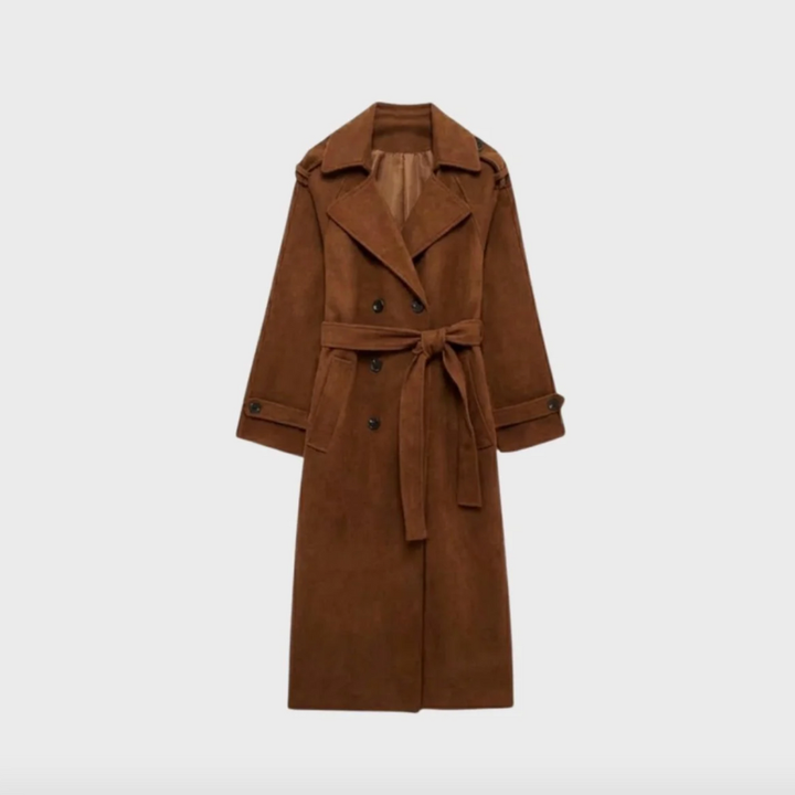 Women's Double-Breasted Wool Trench Coat