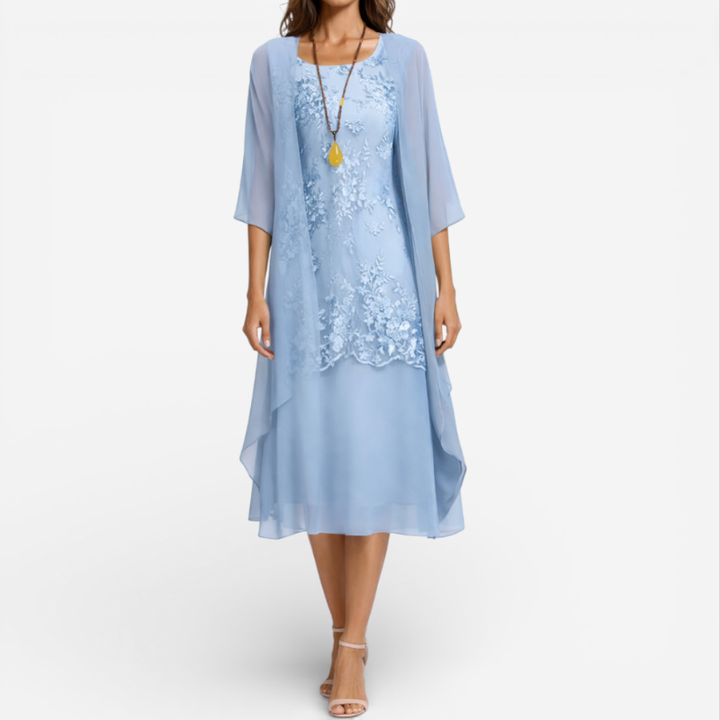 Women’s Formal Layered Lace Chiffon Dress