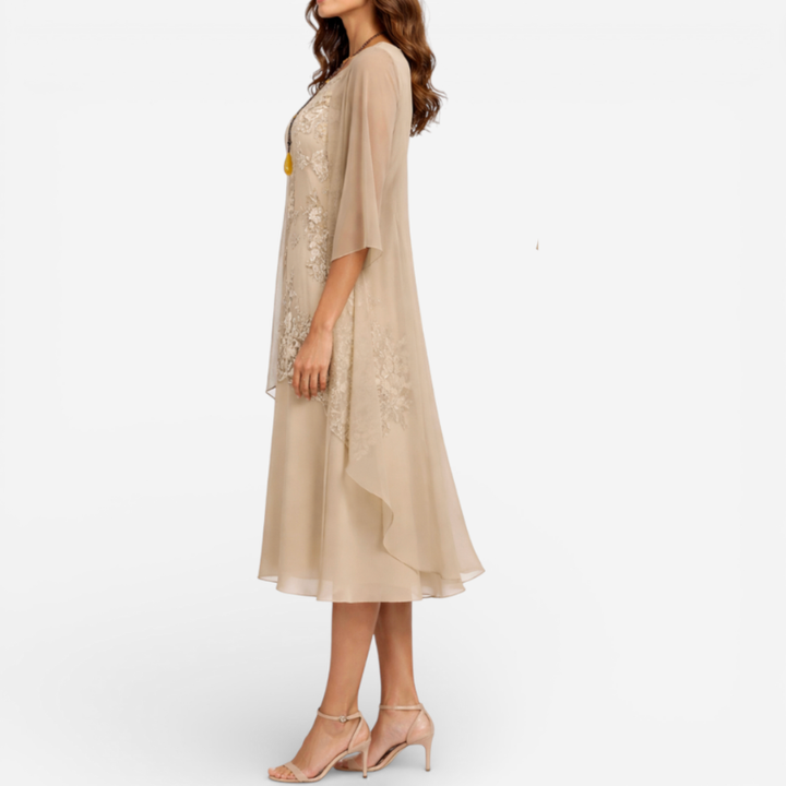 Women’s Formal Layered Lace Chiffon Dress