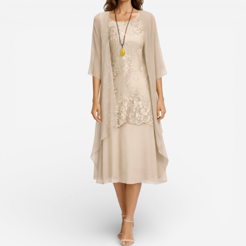 Women’s Formal Layered Lace Chiffon Dress