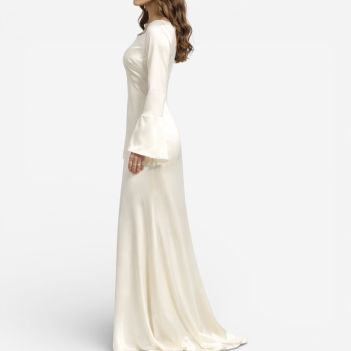 Women’s Long Sleeve Satin Maxi Dress