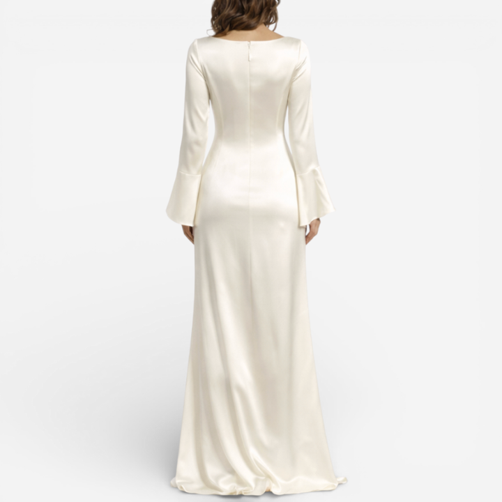 Women’s Long Sleeve Satin Maxi Dress