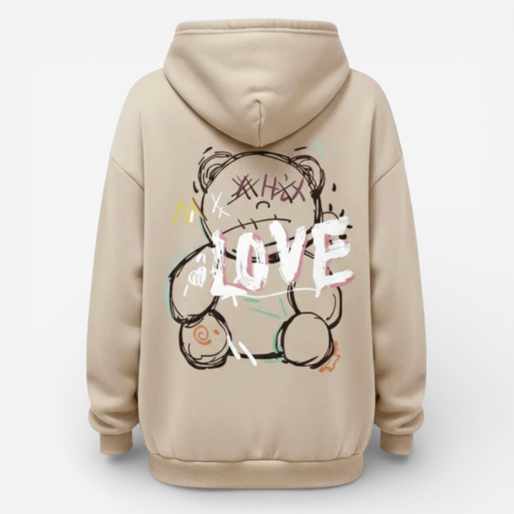 Women's Graffiti Line Bear Hoodie