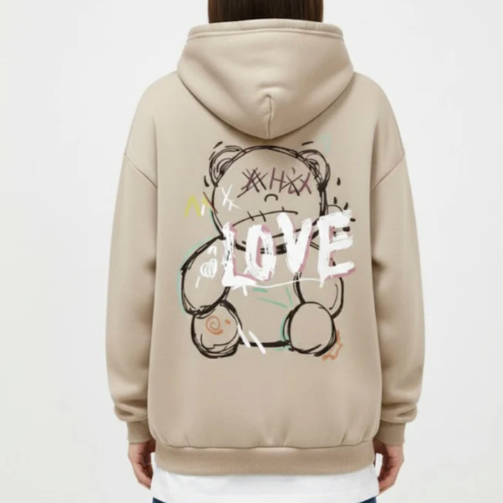 Women's Graffiti Line Bear Hoodie