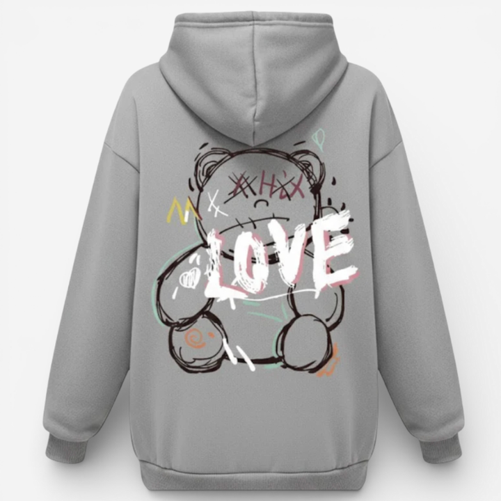 Women's Graffiti Line Bear Hoodie