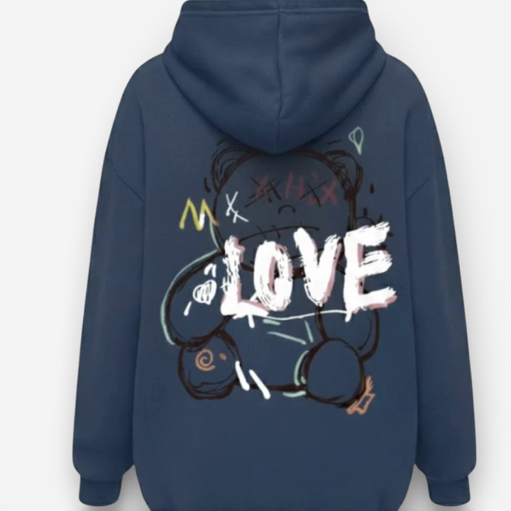Women's Graffiti Line Bear Hoodie