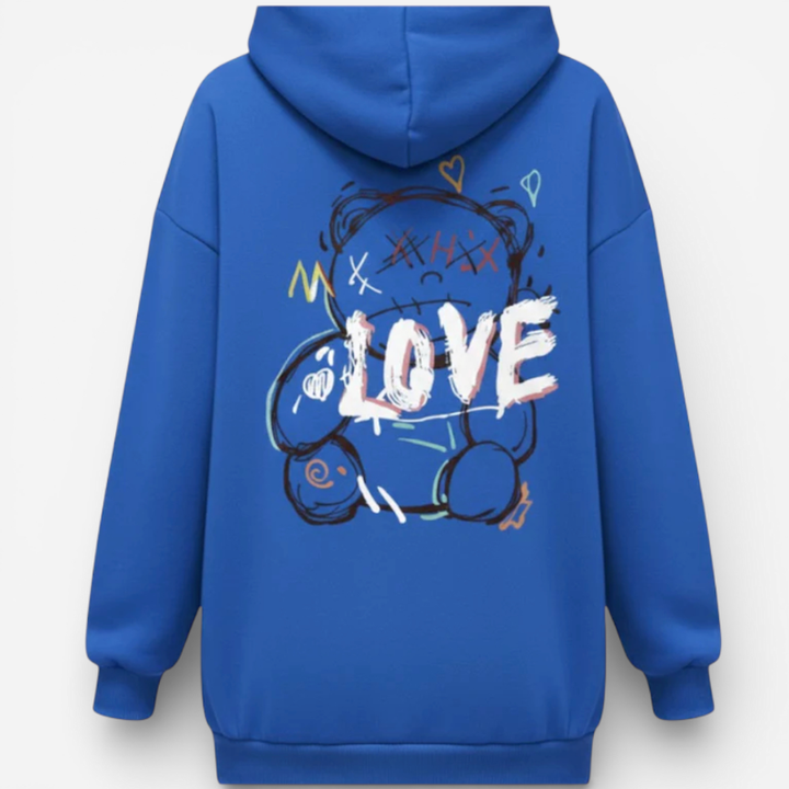 Women's Graffiti Line Bear Hoodie