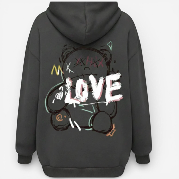 Women's Graffiti Line Bear Hoodie