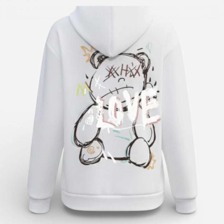 Women's Graffiti Line Bear Hoodie
