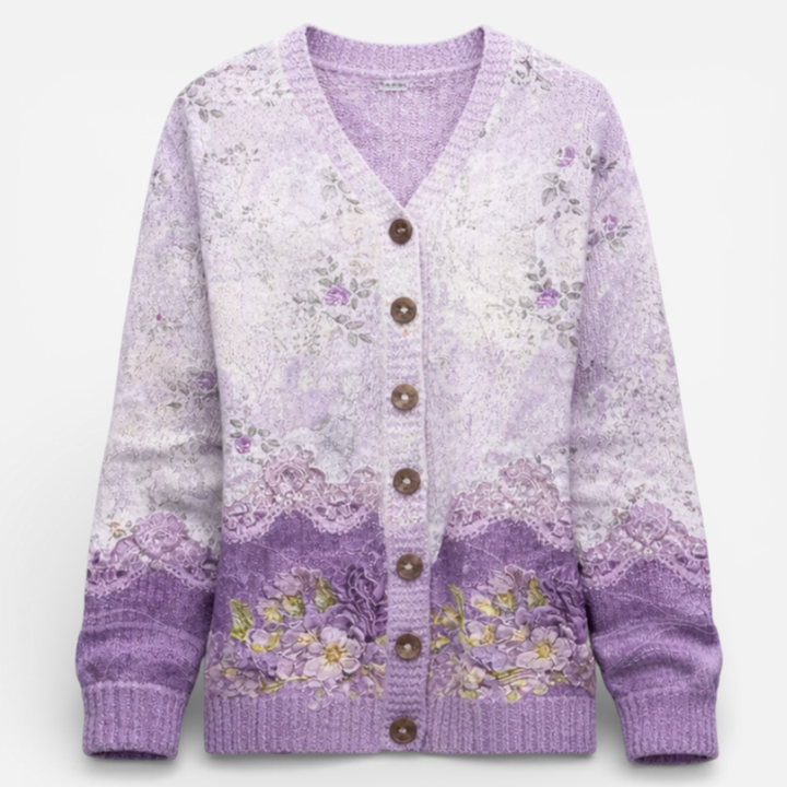 Women's Floral Knit Cardigan