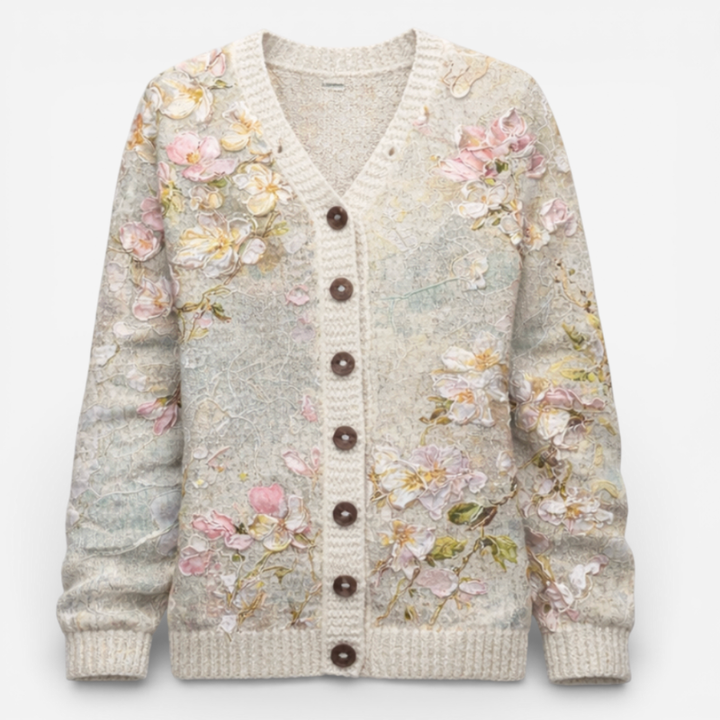Women's Floral Knit Cardigan