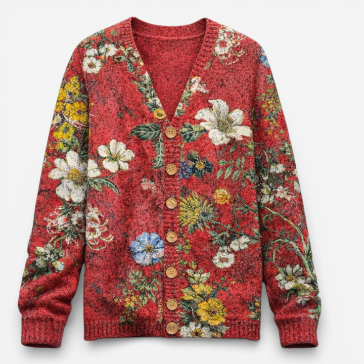 Women's Floral Knit Cardigan