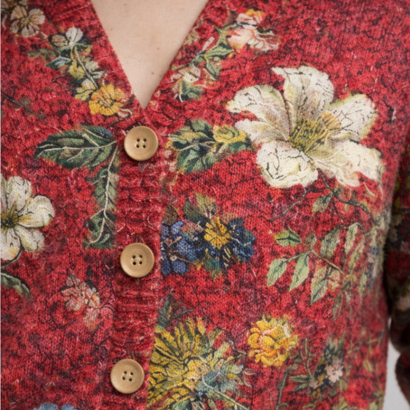 Women's Floral Knit Cardigan