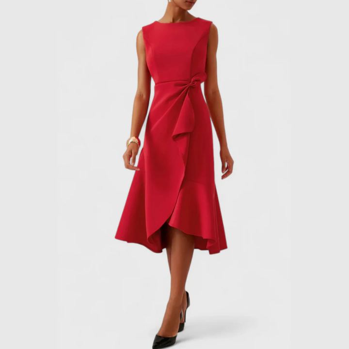Women's Formal Ruffle Midi Dress