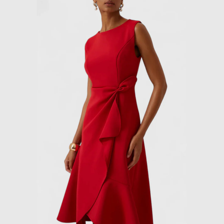 Women's Formal Ruffle Midi Dress