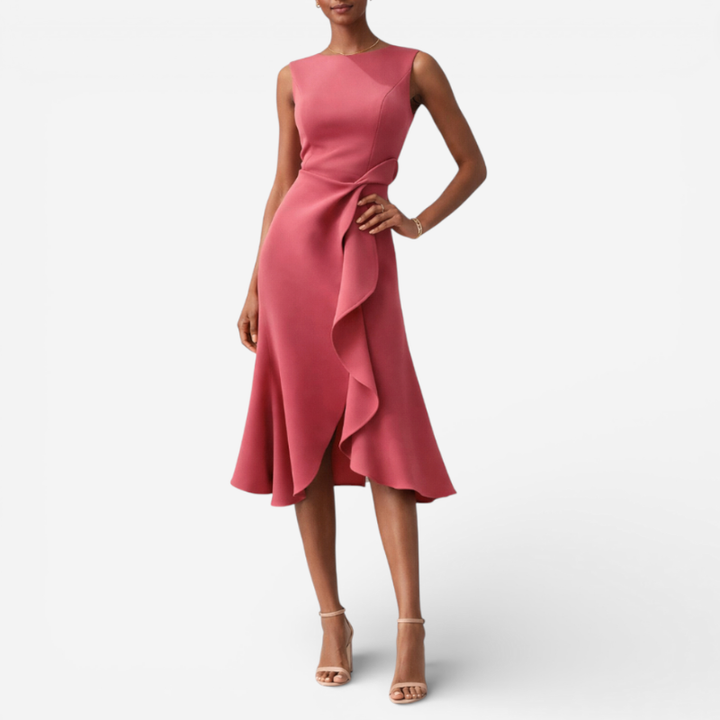 Women's Formal Ruffle Midi Dress
