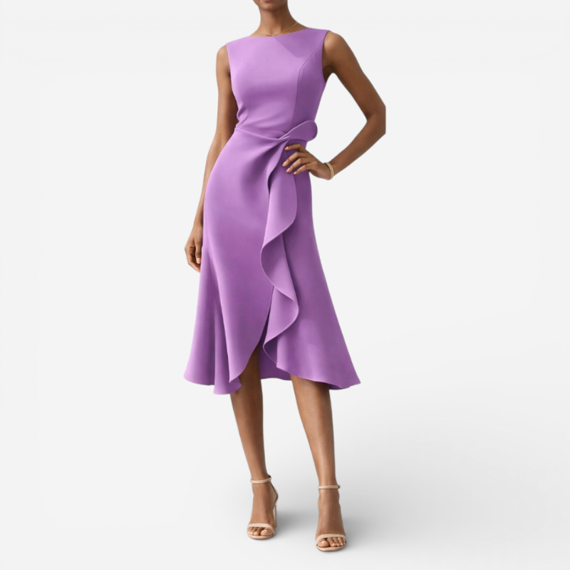 Women's Formal Ruffle Midi Dress