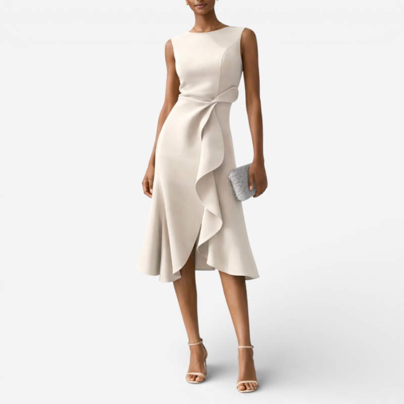 Women's Formal Ruffle Midi Dress