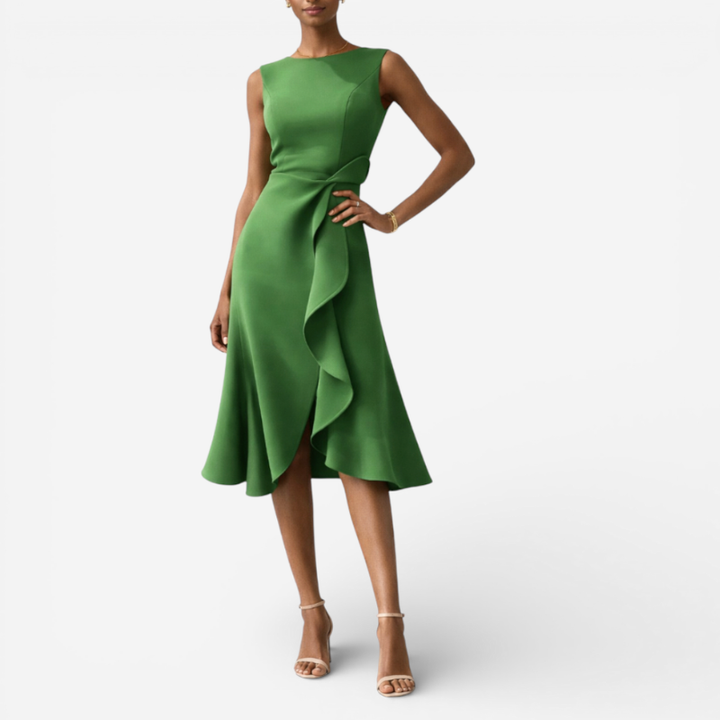 Women's Formal Ruffle Midi Dress