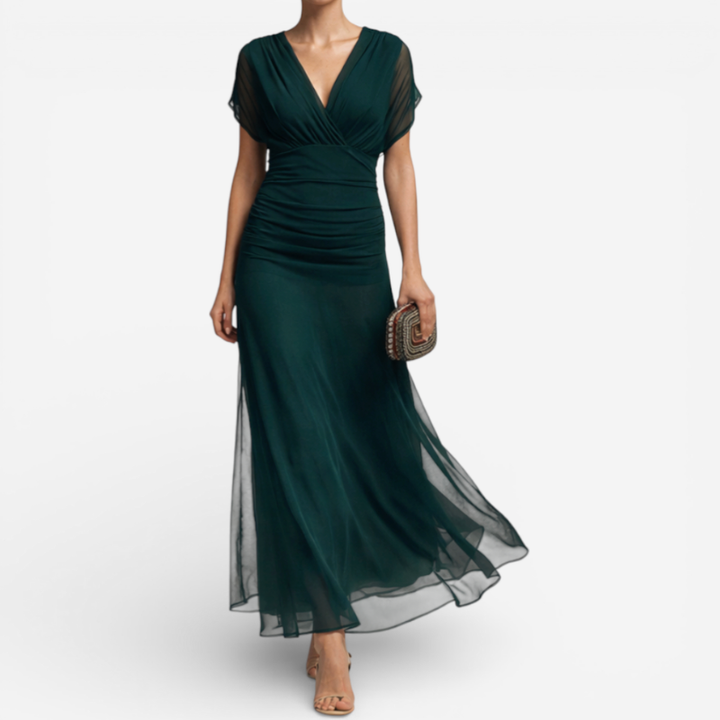 Women's Short Sleeve Formal Maxi Dress