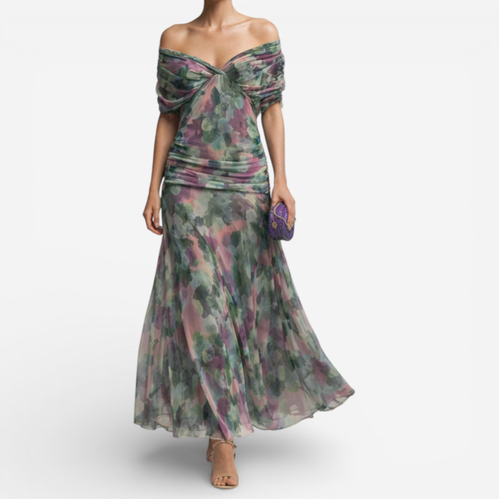 Women's Short Sleeve Formal Maxi Dress