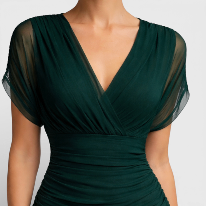 Women's Short Sleeve Formal Maxi Dress