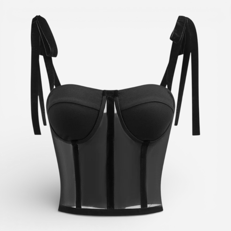 Women's Sheer Tie-Strap Corset Top