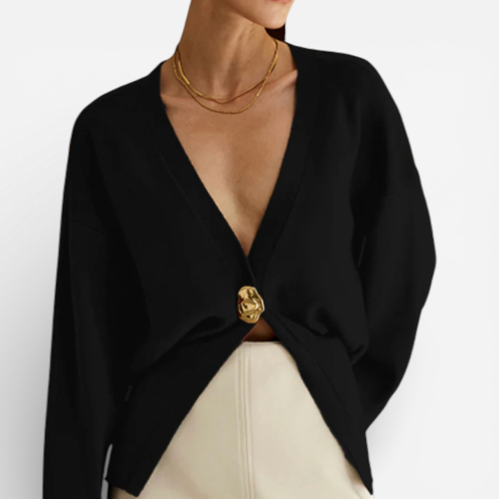 Women's Deep V-Neck Button Cardigan