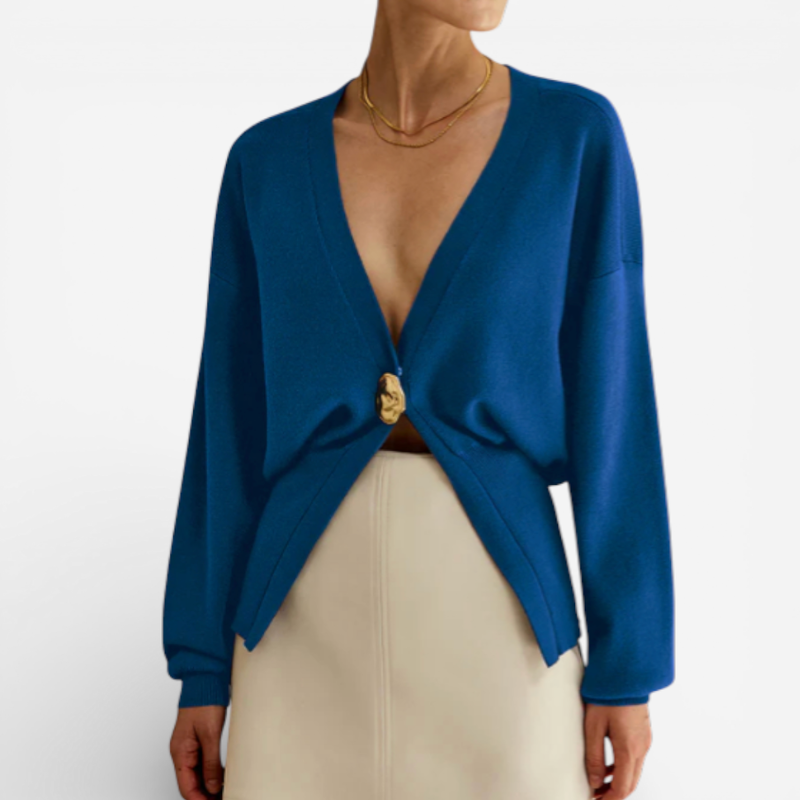 Women's Deep V-Neck Button Cardigan