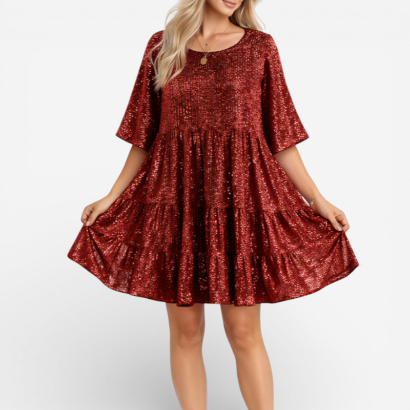 Women's Midi Cocktail Sequin Dress