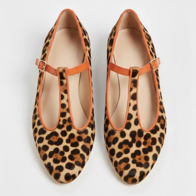 Women's Leopard T-Strap Loafers