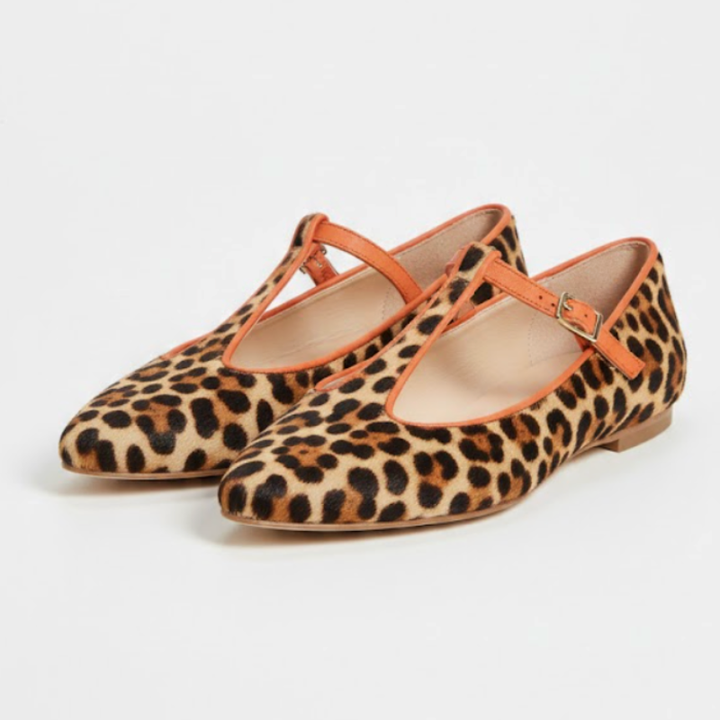 Women's Leopard T-Strap Loafers