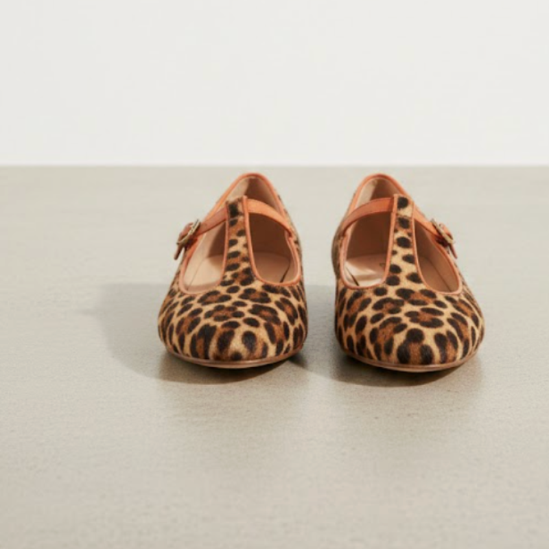 Women's Leopard T-Strap Loafers