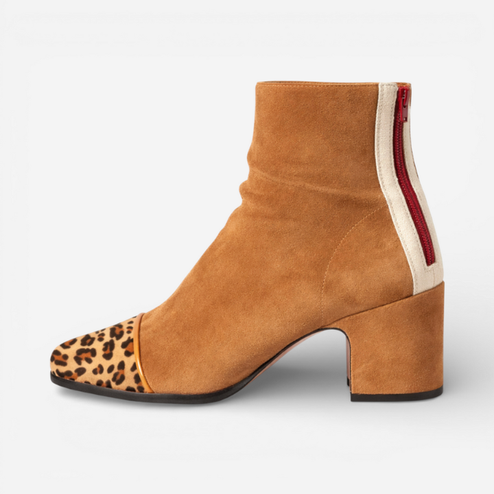 Women’s Block Heel Ankle Boots With Print