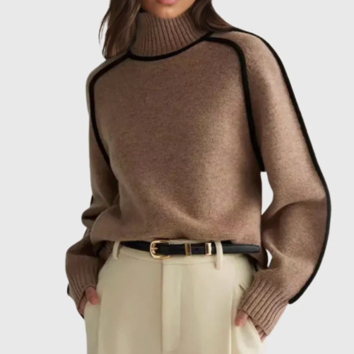 Women’s Contrast Trim Turtleneck Sweater