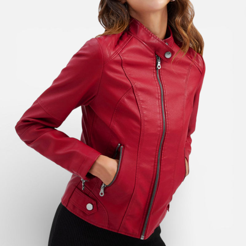 Women's Leather Motorcycle Bomber jacket