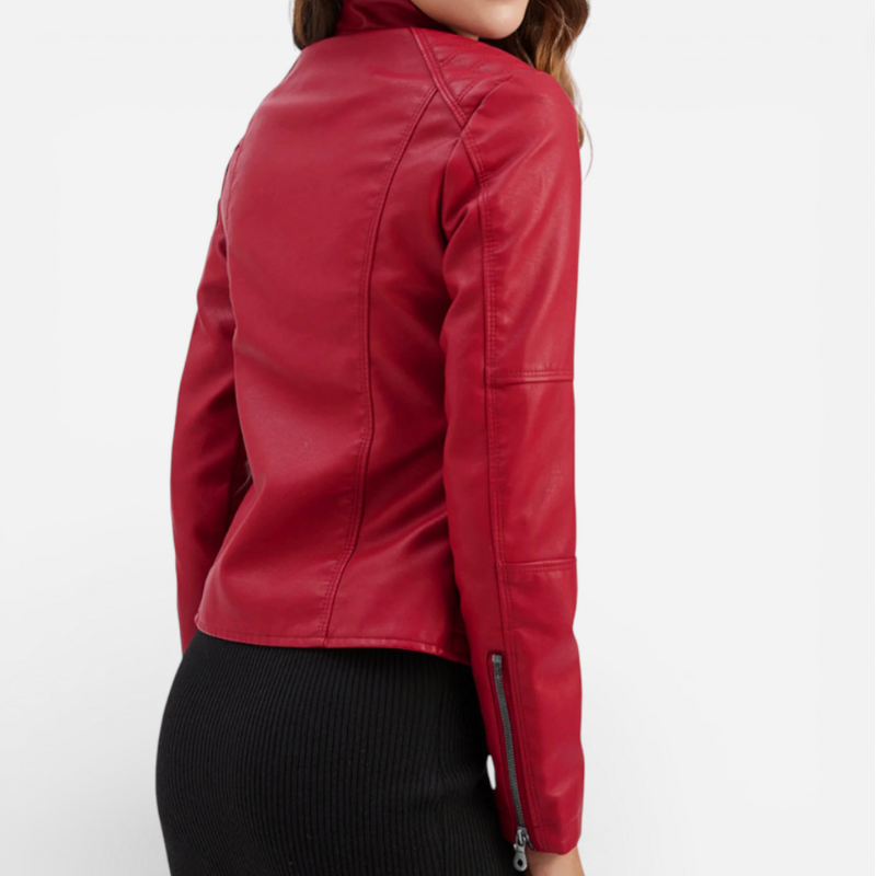 Women's Leather Motorcycle Bomber jacket