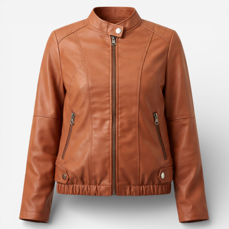 Women's Leather Motorcycle Bomber jacket